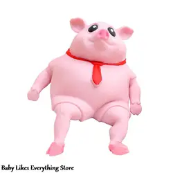 Anti Stress Pink Pig Squeeze Toy Cute Cartoon Animal Piggy Stress Relief Vent Ball for Kids Adults Decompression Toy Child Gifts