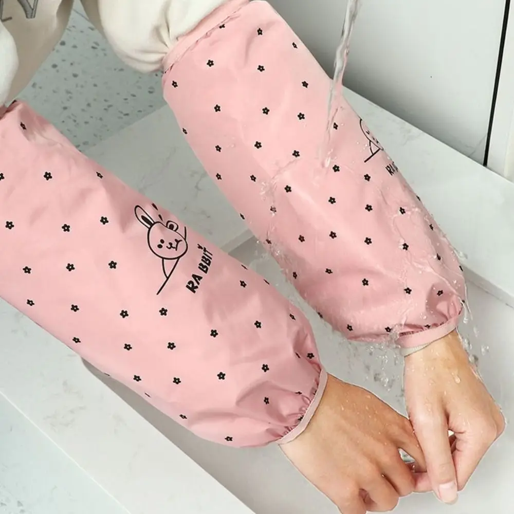 New Waterproof Sleeves Women Antifouling Office Sleeves Men Long Work Cute Cartoon Kitchen Dishwashing Cleaning waterproof oversleeves