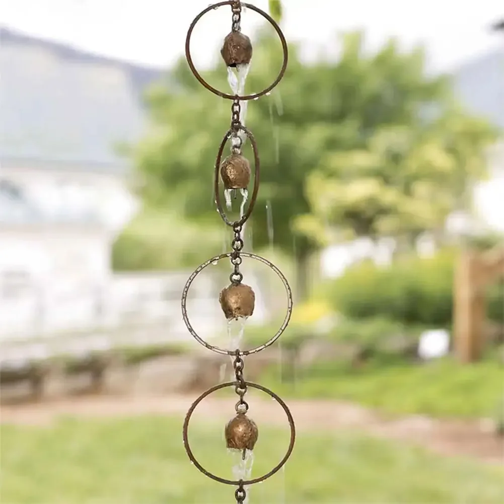 Metal Rainwater Drainage Chain Multifunction Rainwater Chain Decorative Downspout Rain Exquisite for Garden Villa Park