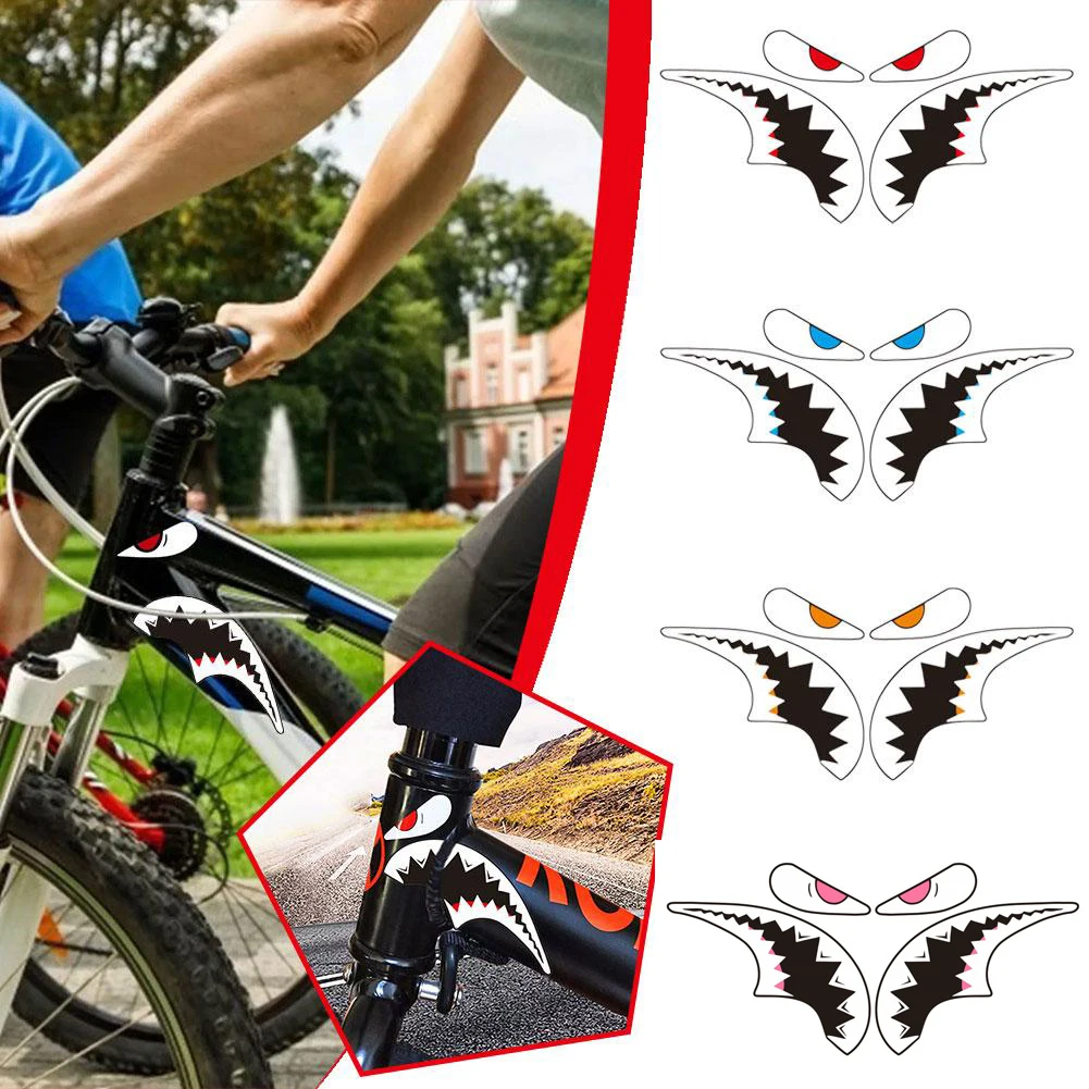 Waterproof Shark-Themed Bicycle Frame Decal