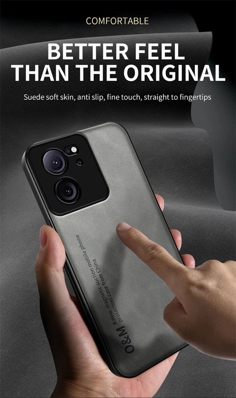 Custodia per telefono in pelle scamosciata per Xiaomi Mi 11 12 13 Lite 14 10T 11T 12T 13T Poco F3 F4 F5 Pro Magnete incorporato in silicone di ferro_voghion.com