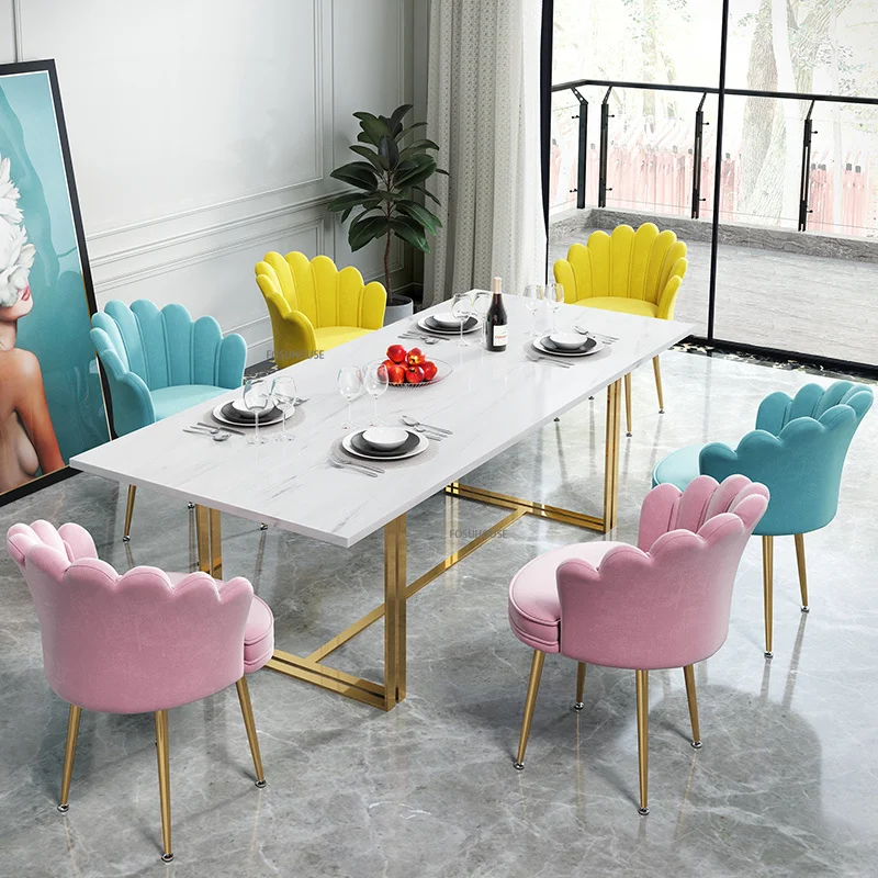 Nordic velvet Living Room Chairs for Living Room Furniture Light Luxury Simplicity Home Cute Girl Makeup Dressing Backrest Chair