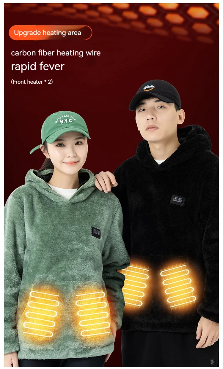 Description Picture 6 of item9 Area Heating Clothing Heated Jacket USB Electric Winter Jacket usb men and women Hiking Shirts Coat