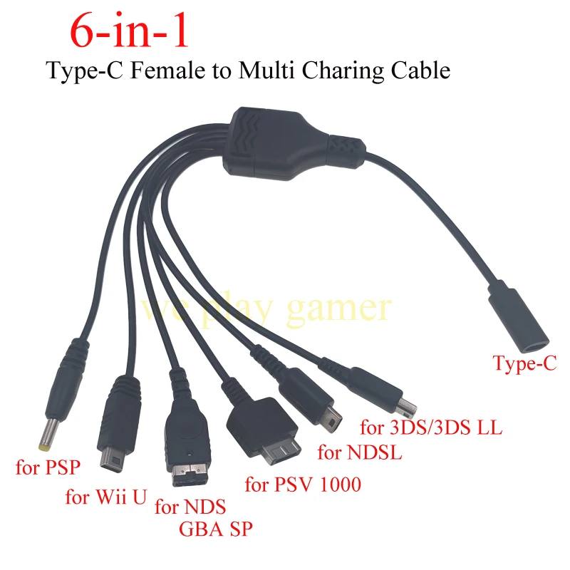 Multi Function 5-in-1/6-in-1 USB C Charging Cable For Type-C To