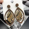 Bohemian Style Long Earrings Water Ripples Leaves Geometric Retro Wooden Earrings for Women Jewelry Wholesale 1
