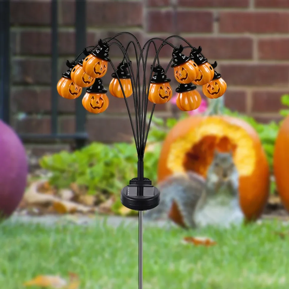 Halloween Solar Pumpkin Pathway Lamp Scary Solar Pathway Markers Lights  Festival Theme Waterproof Outdoor Holiday Party Supplies - AliExpress, image size:960x960