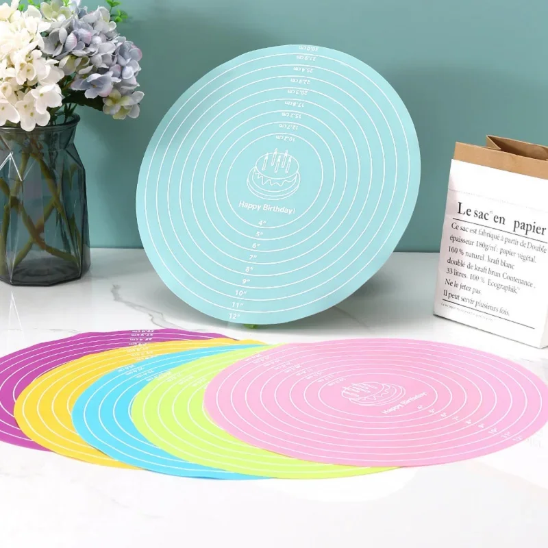 1/3Pcs Food-grade Silicone 30cm Circular Pad Kneading Mat Placemat Kitchen Baking High Temperature Resistant Non-Slip Dough Mat