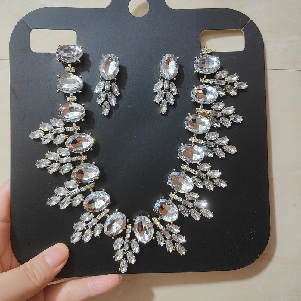 Costume Jewelry Vintage Gold Color Iridescent AB Blue Pink