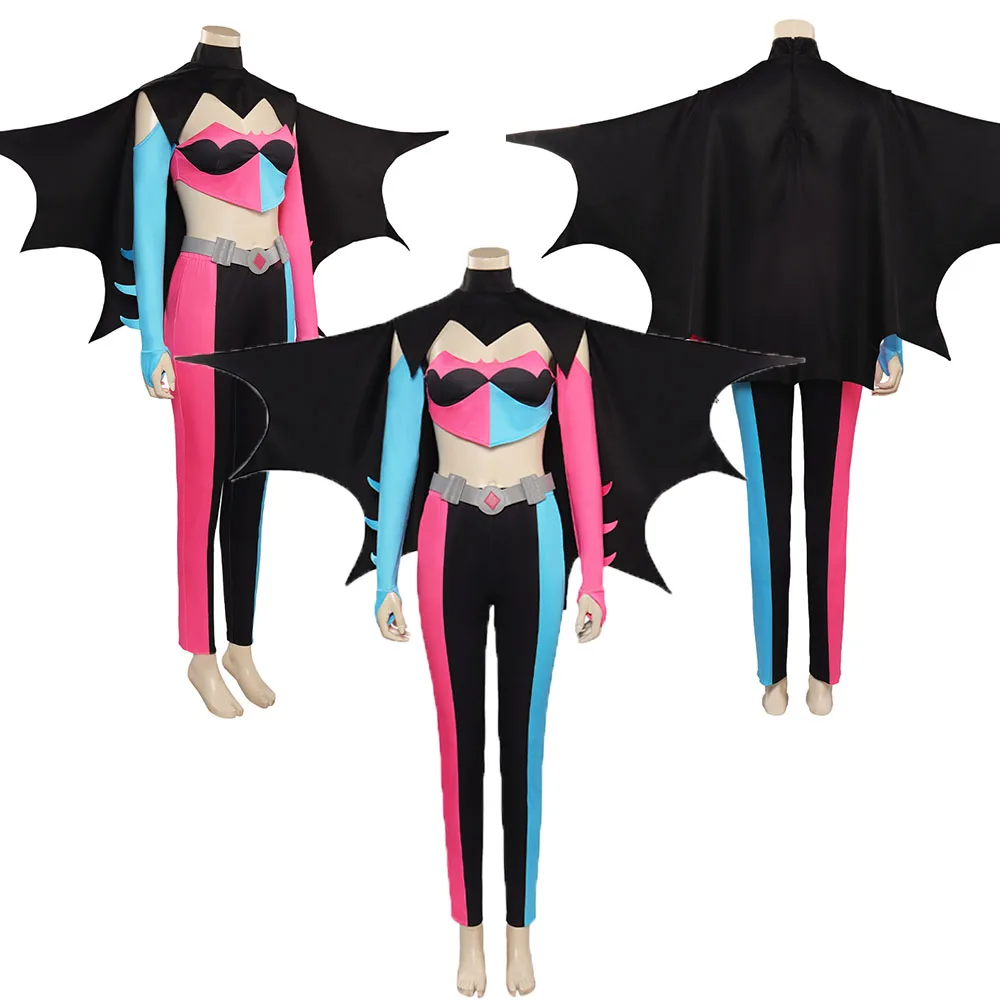 

Female Quinzel Cosplay Costume Adult Woman Role Playing Jacket Pants Cloak Halloween Carnival Disguise Girls Fantasia Outfits