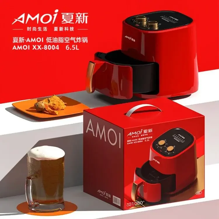 6.5L large capacity authentic air Fryer new China Red multi-functional home electric fryer fries machine