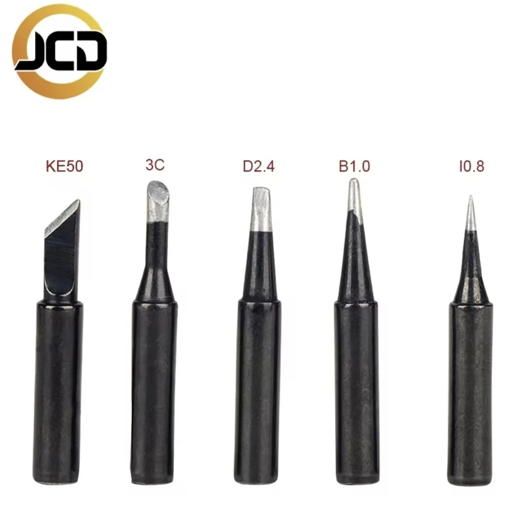 JCD 5PCS/Lot Soldering Iron Tips KE50 3C D2.4 B1.0 I0.8 900M Silver Black Copper Electric Soldering Iron Head For 908S 908 8898 soldering iron soldering iron tips solder iron kit
