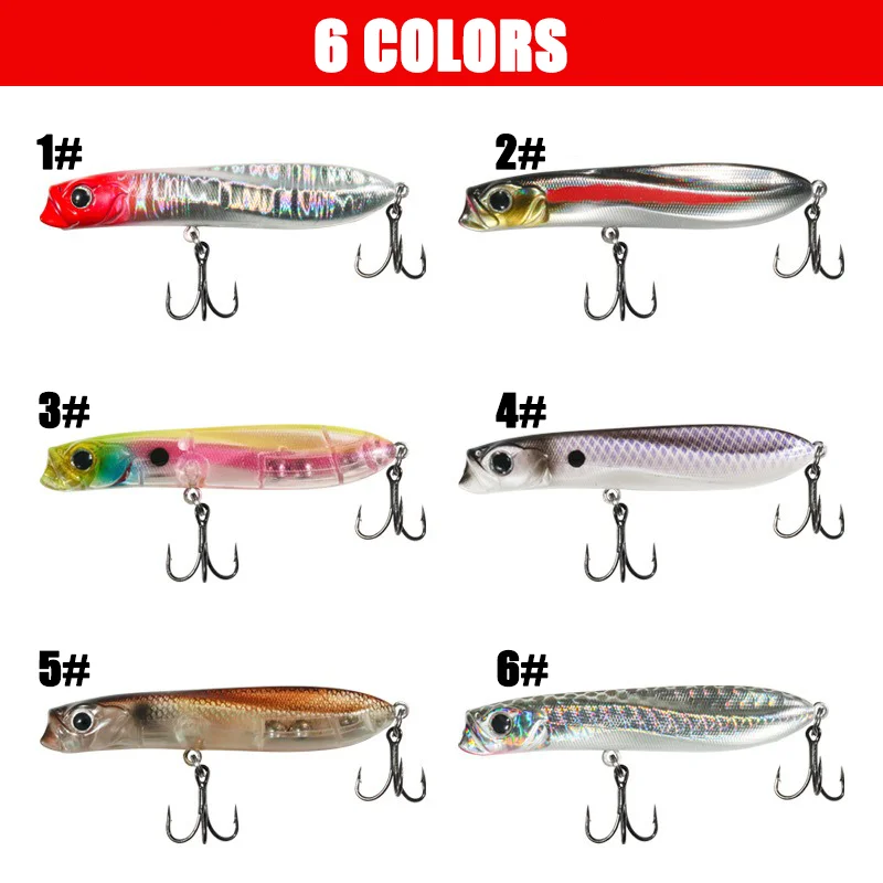 1/2Pcs Topwater Pencil Fishing Lure 5.5g 70mm 8.5g 80mm Popper WALK'N ROLL Water impact dog Artificial Hard Bait