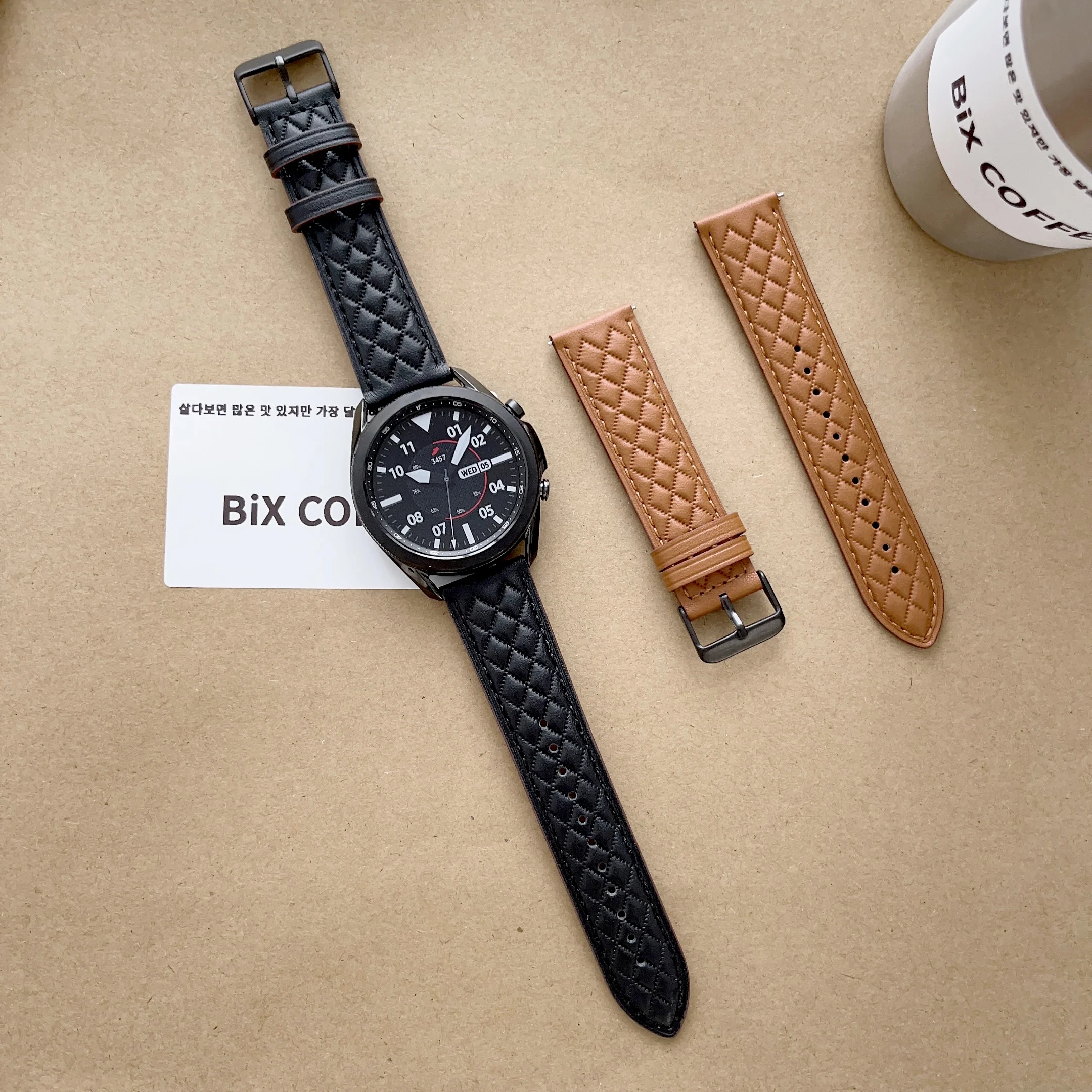 

Кожаный ремешок для смарт-часов Samsung Galaxy watch 46 мм Huawei watch GT2/3 Pro 46 мм, сменный Браслет для Gear S3 Frontier
