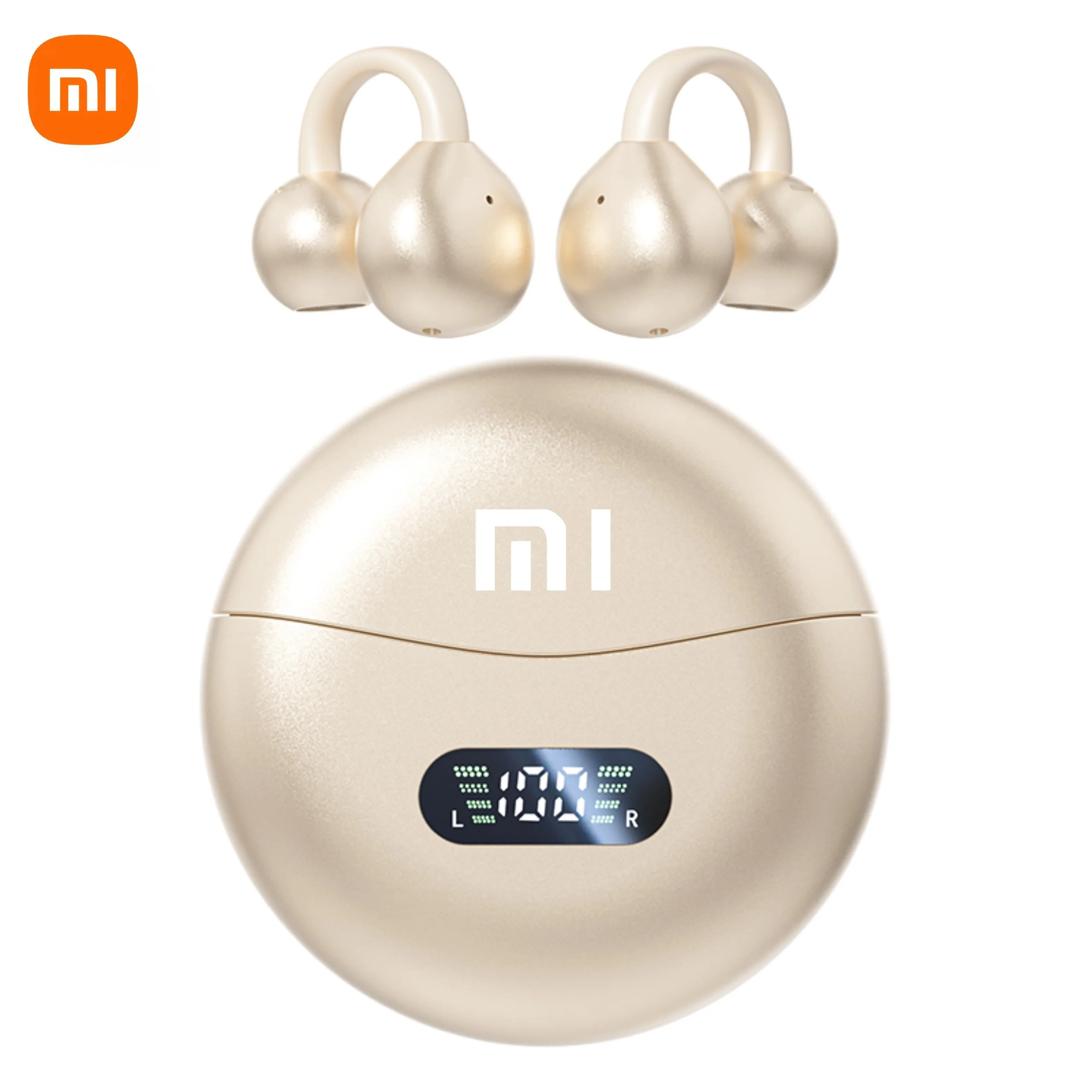 Auriculares inalámbricos de conducción ósea HIFI con Bluetooth 5.4 de Xiaomi, con clip en la oreja, pantalla digital, deportivos, impermeables, con micrófono