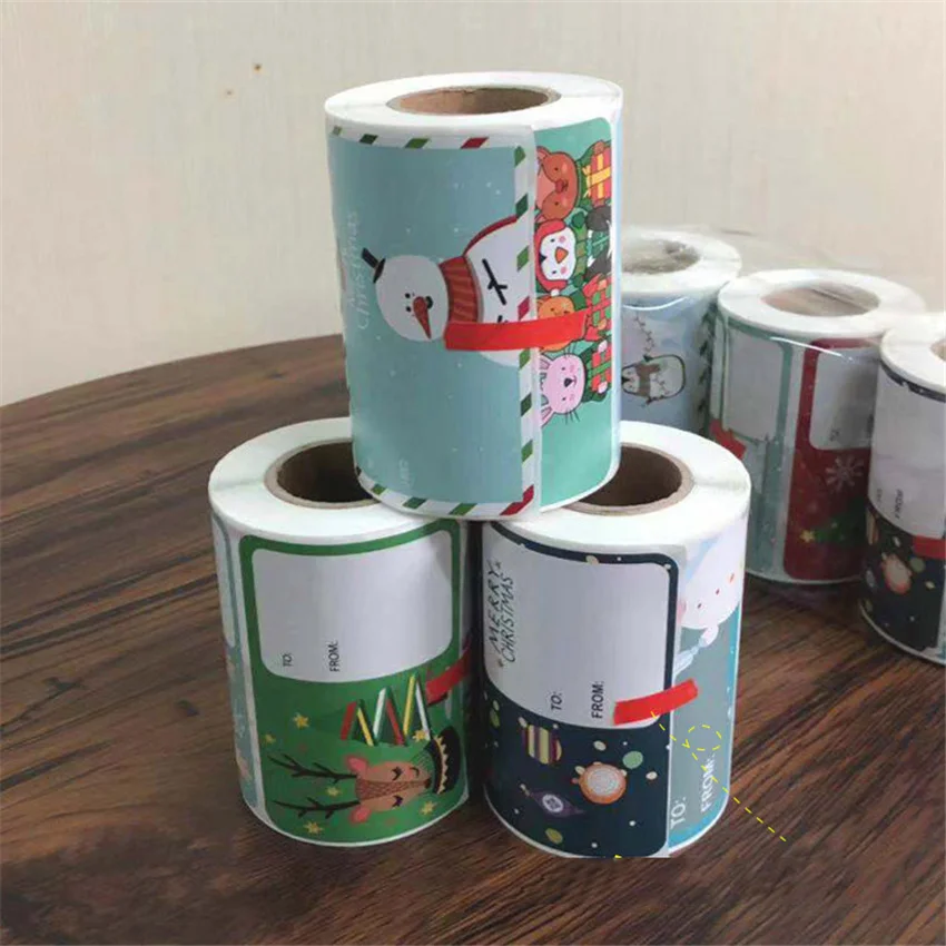 50pcs Celebrate Christmas Thank You Sticker Adhesive Label Seal Paper "To From" Gift Name Tags Xmas Decoration Stationery Supply images - 6