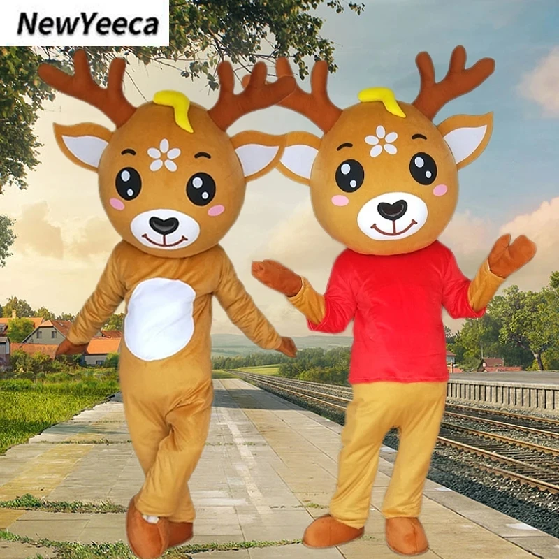Elk Mascot Costume Cosplay Anime Role Play Suit Christmas Flower for Adult Halloween Thanksgiving Day Dress for Celebration mascot costume