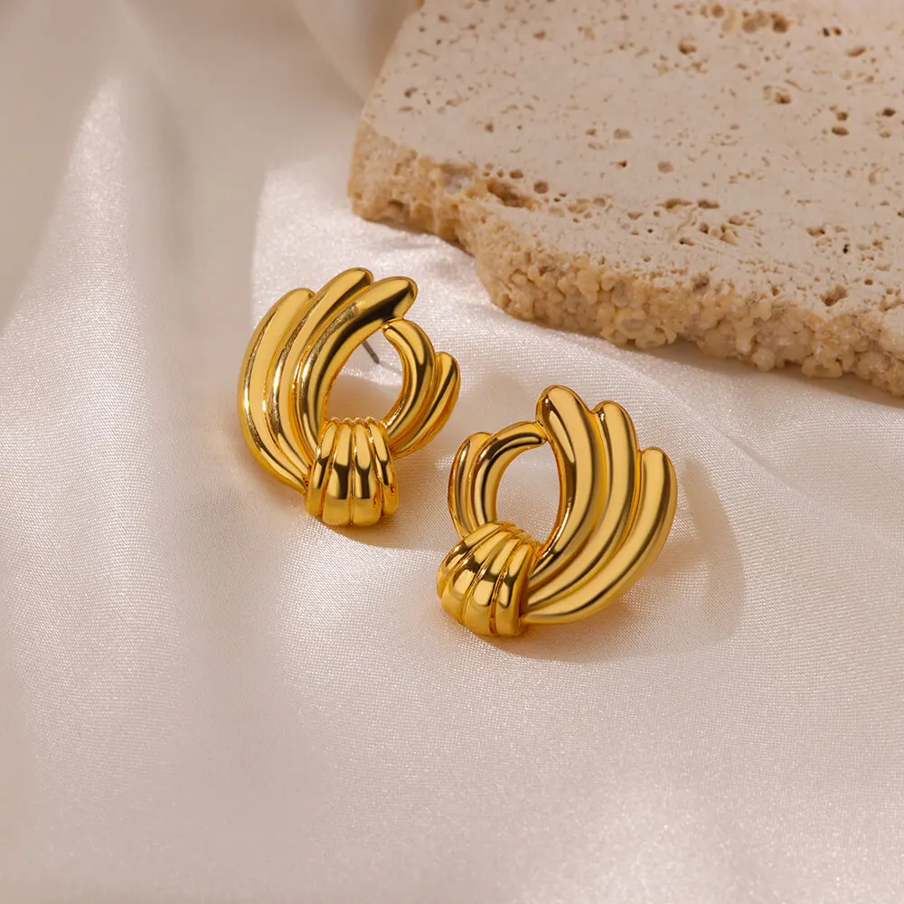 French Style Stainless Steel Stud Earrings for Women