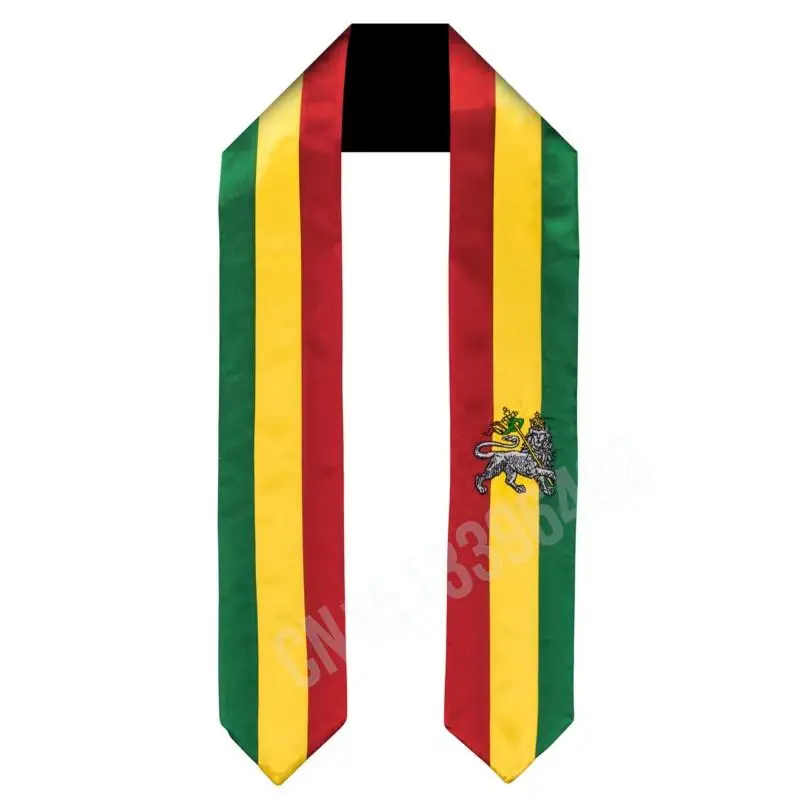 Etiopia Rastafari Lion Flag Sciarpa Top Print Graduation Sash Stola Studio Internazionale All'Estero Accessorio Per Feste Unisex Per Adulti