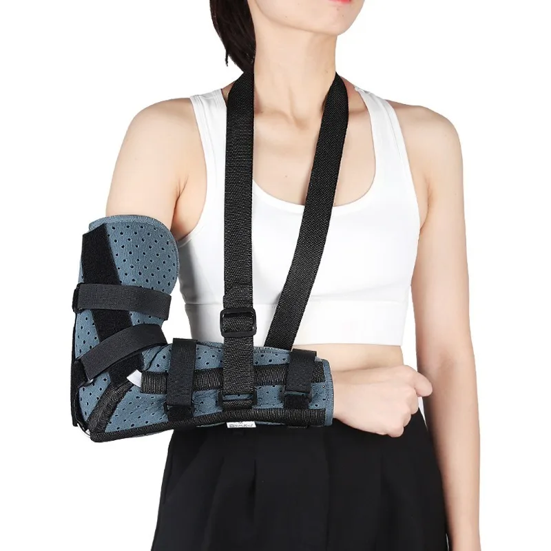 Elbow Arm Support Brace with Aluminum Splint Arm Sling Immobilizer for Fracture Sprain Dislocation Injury Rehabilitation
