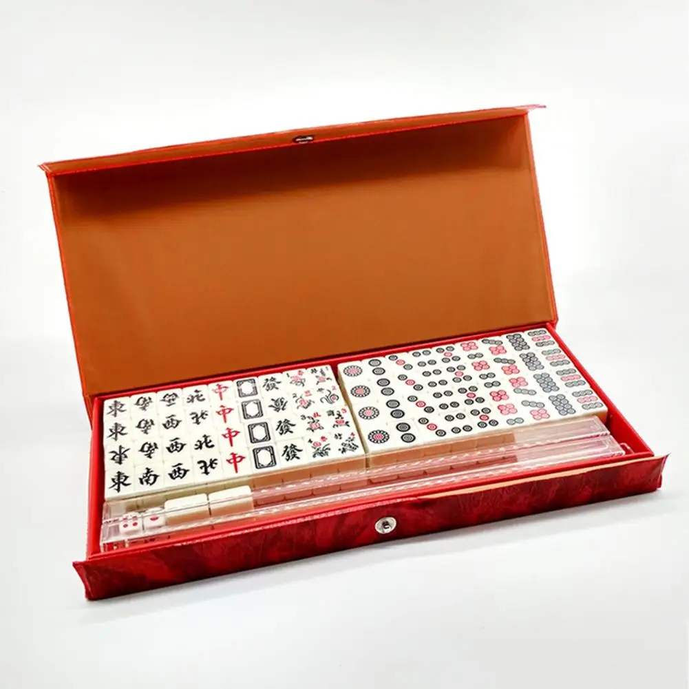 Mini Mahjong Set Compact Mahjong for Home Use Portable Mini Game Set for Travel Home Parties Lightweight On-the-go