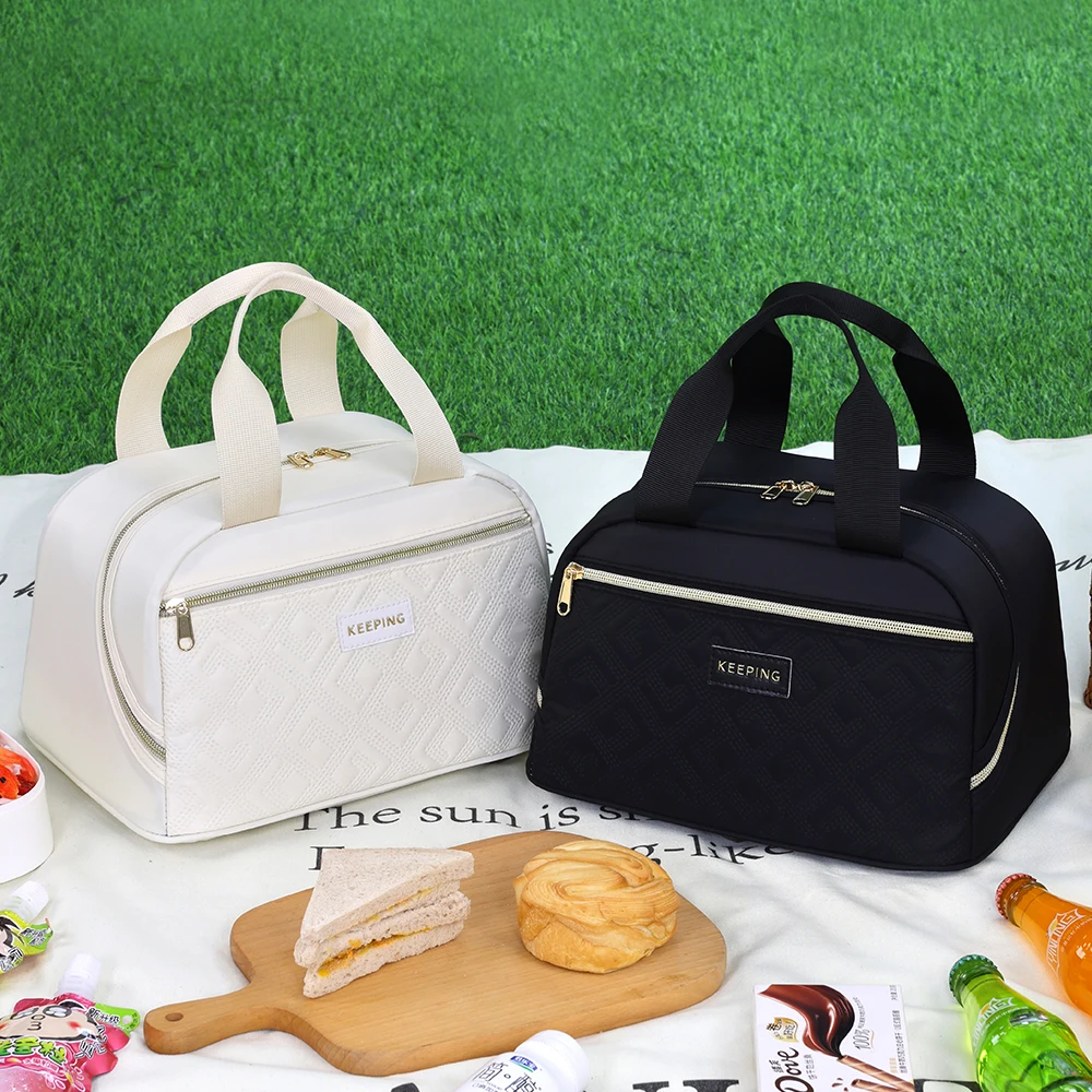 Große Lunchtasche für Damen, wasserdicht, prägnant, praktisch, frische Kühltaschen, Thermo-Frühstücks-Lebensmittelbox, tragbar, für Picknick, Reisen – Detail 8