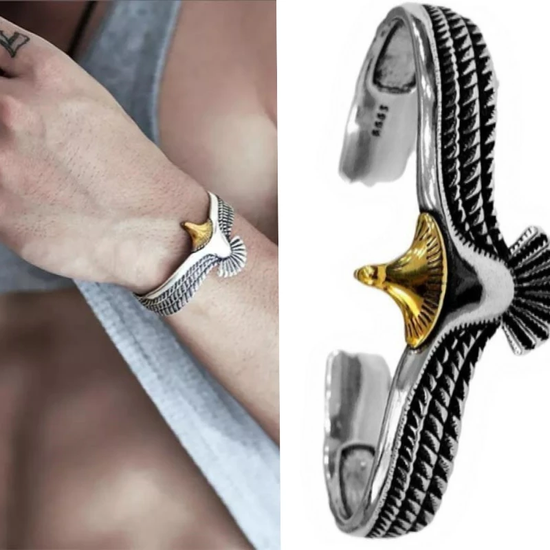 Indian Tribal Eagle Open Adjustable Metal Bracelet Men's/Women's Wildlife Jewelry Accessory Gift