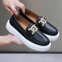 Hot Sale Couple Leather Casual Shoes Quality Black Slip-on Shoes Men Women Loafers Beige Moccasin for Men Elegant Men's Shoes