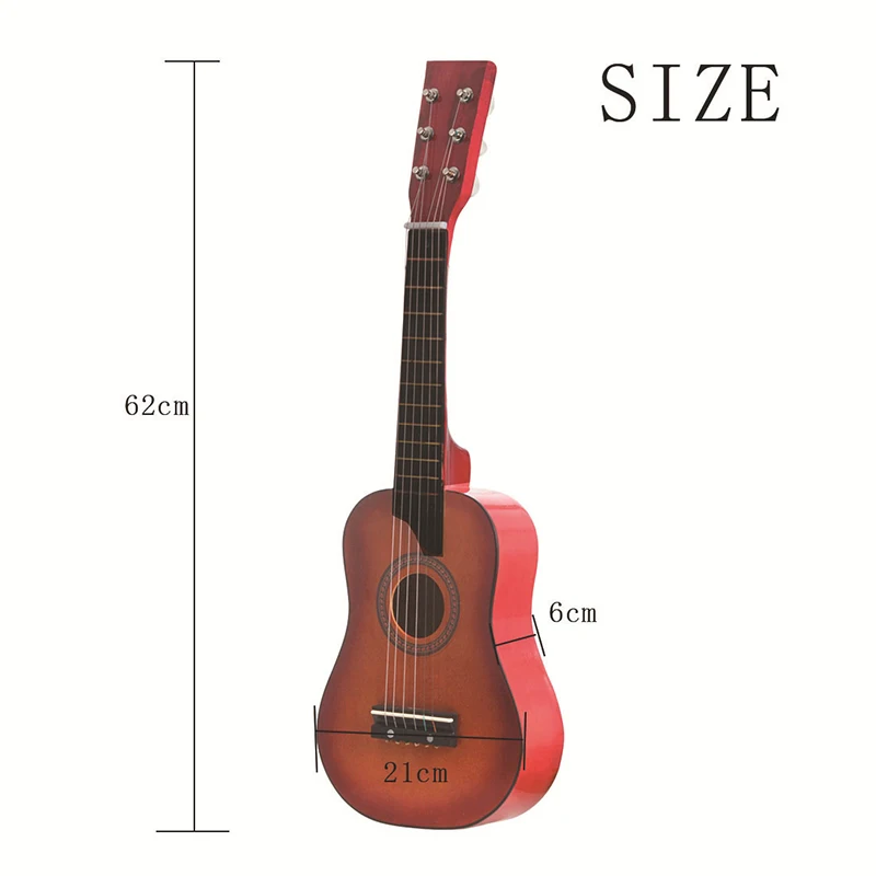 25 Inch 6 Strings Acoustic Guitar With Pick Strings Mini Ukulele Accessories Musical Instrument Gifts