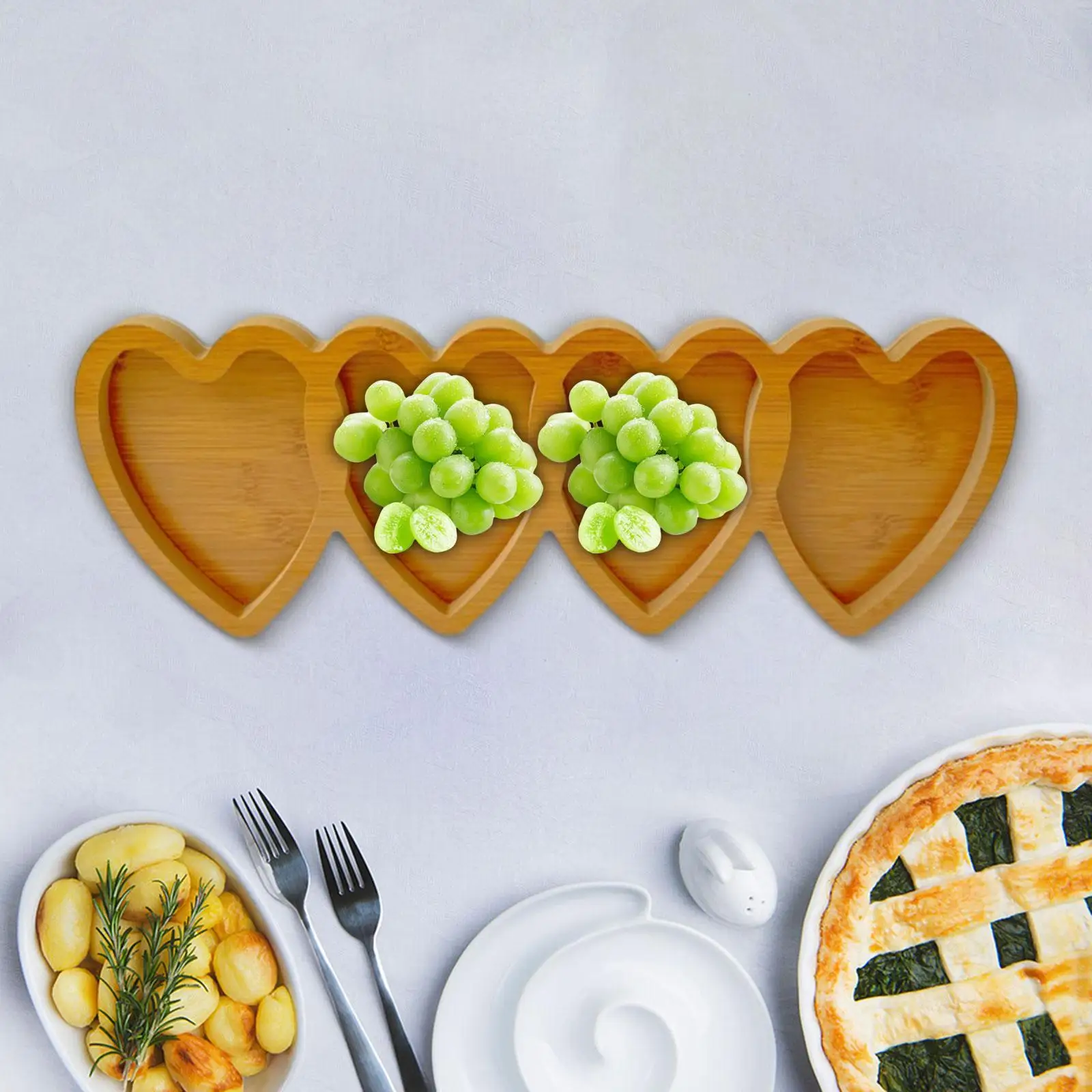 Appetizer Serving Tray Heart Dried Fruit Storage Plate for Fruits Vegetables