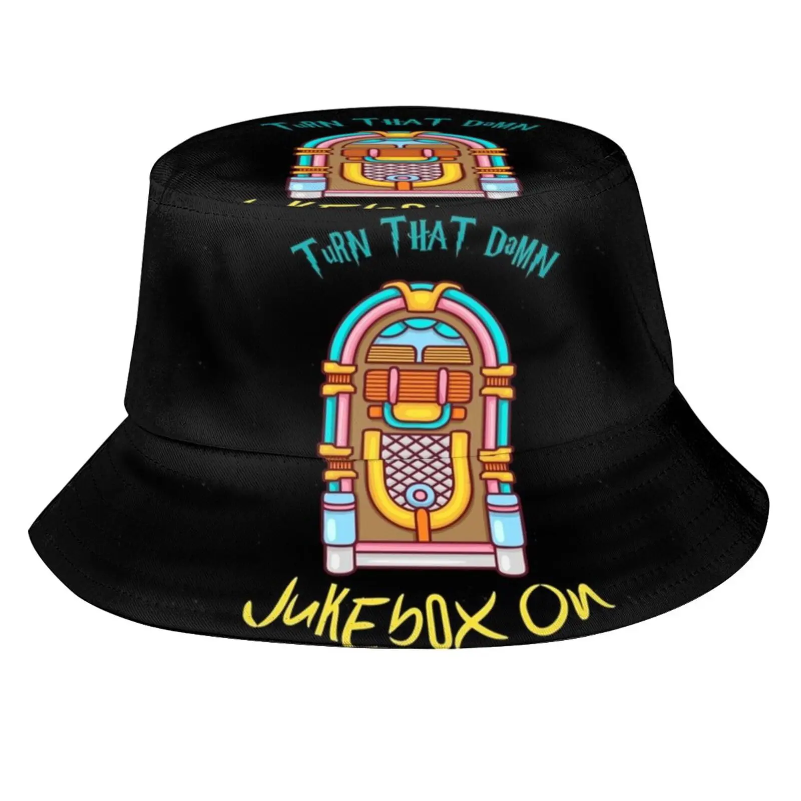 Turn That Damy Jukebox On Pieghevole Panama Bucket Hat Cap Turn That Damy Jukebox On Sam Pittman Hogb Rakeem Bird Feleepe Franks