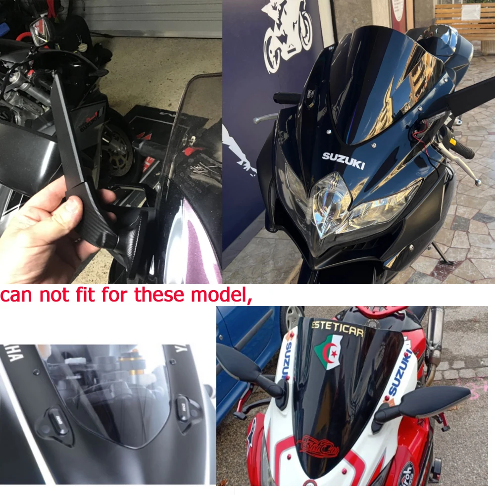 Motorrad Spiegel Geändert Wind Flügel Einstellbare Rotierenden Rückspiegel  Moto licht für YAMAHA YZF R6 R1 R25 R3 R125 R15 - AliExpress