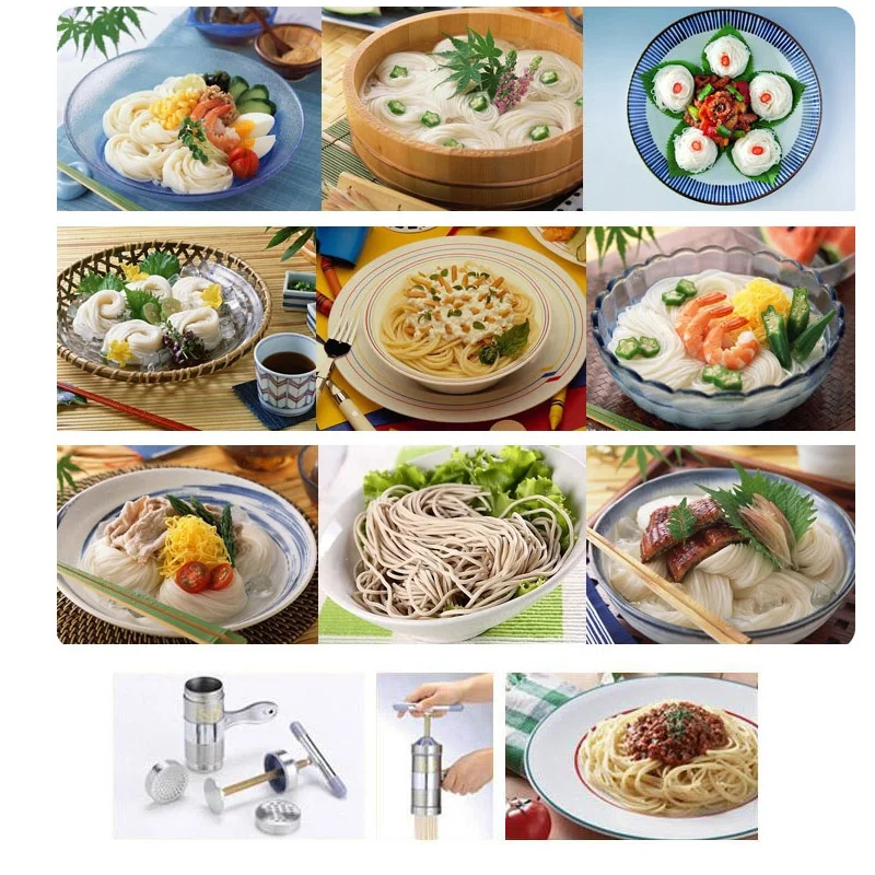 Stainless Steel Pasta Noodle Maker Machine Handmade Noodles Soup Press Tool Spaghetti Kitchen Manual Noodle Making Cutter