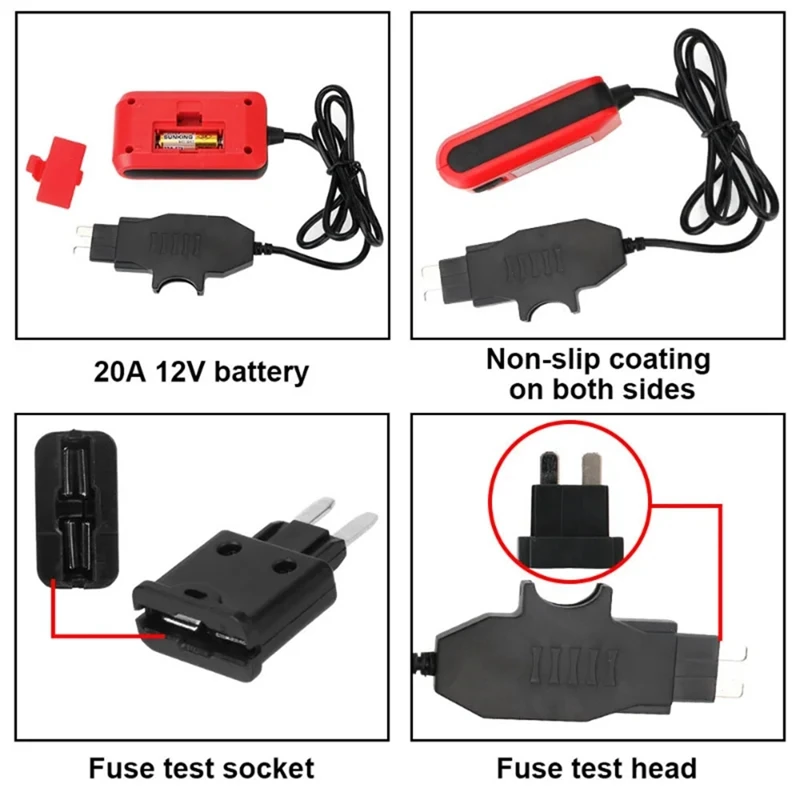 자동차 회로 테스터 전류 테스트 퓨즈 진단 도구, 수리 감지기 검류계, 쉬운 설치, 12V 범위 0.01-19.99A
