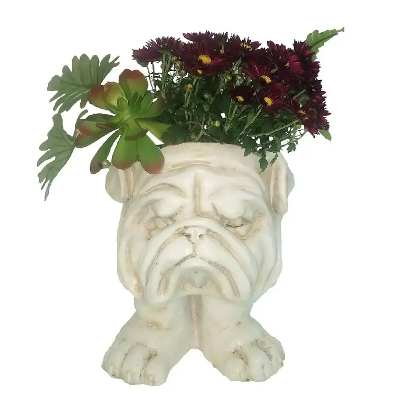 

White Bulldog Mascot Animal Statue Humorous Planter Pot Elephant decor Statue decoration Bearbrick Oddities Hindu god statue L