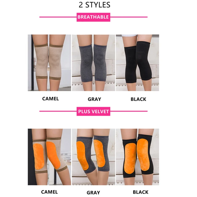 2pcs Cashmere Wool Knee Pads Support Men Women Winter Leg Knee Warmers Sleeve Wrap Protector for Joint Pain Tendonitis Arthritis 6