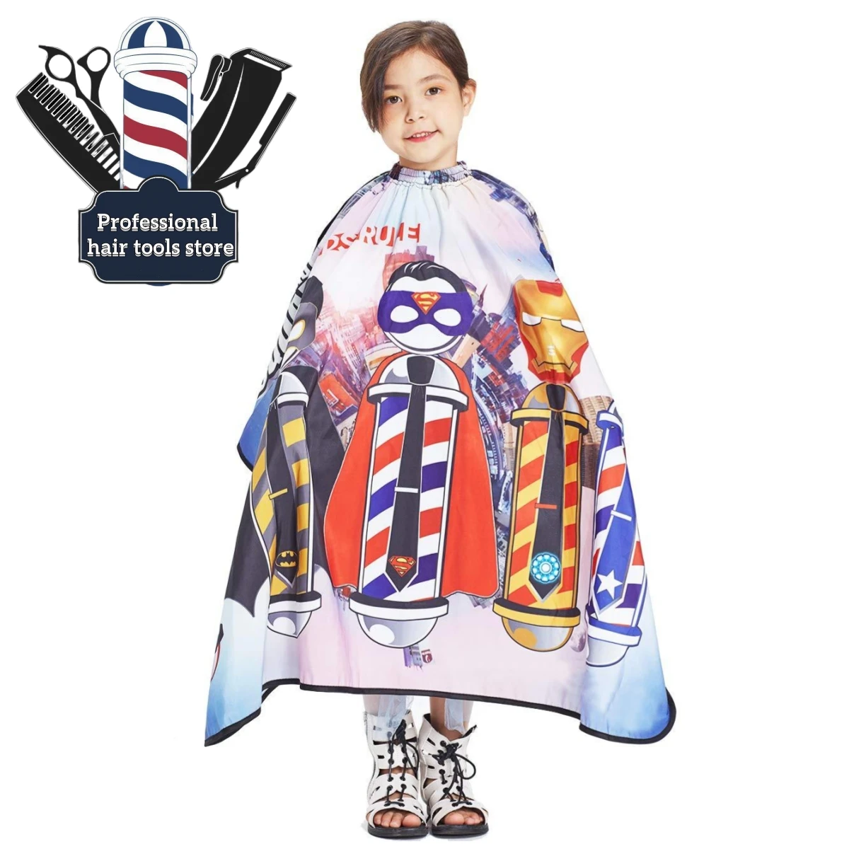 Children Cartoon Pattern Hair Cut Gown Styling Cape Kids