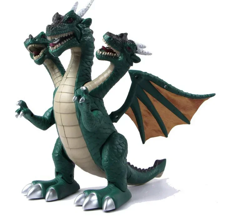 [Funny] Jurassic world Electric Dinosaur flash and sound Three head of drago Talking Toy child Interactive Toy Walk Talk model 2