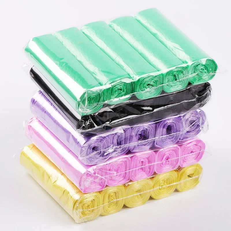 Garbage Bags 1 Pack Of 5 Rolls Household Disposable Garbage Bags Kitchen Storage Colorful Garbage Bags Cleaning Plastic