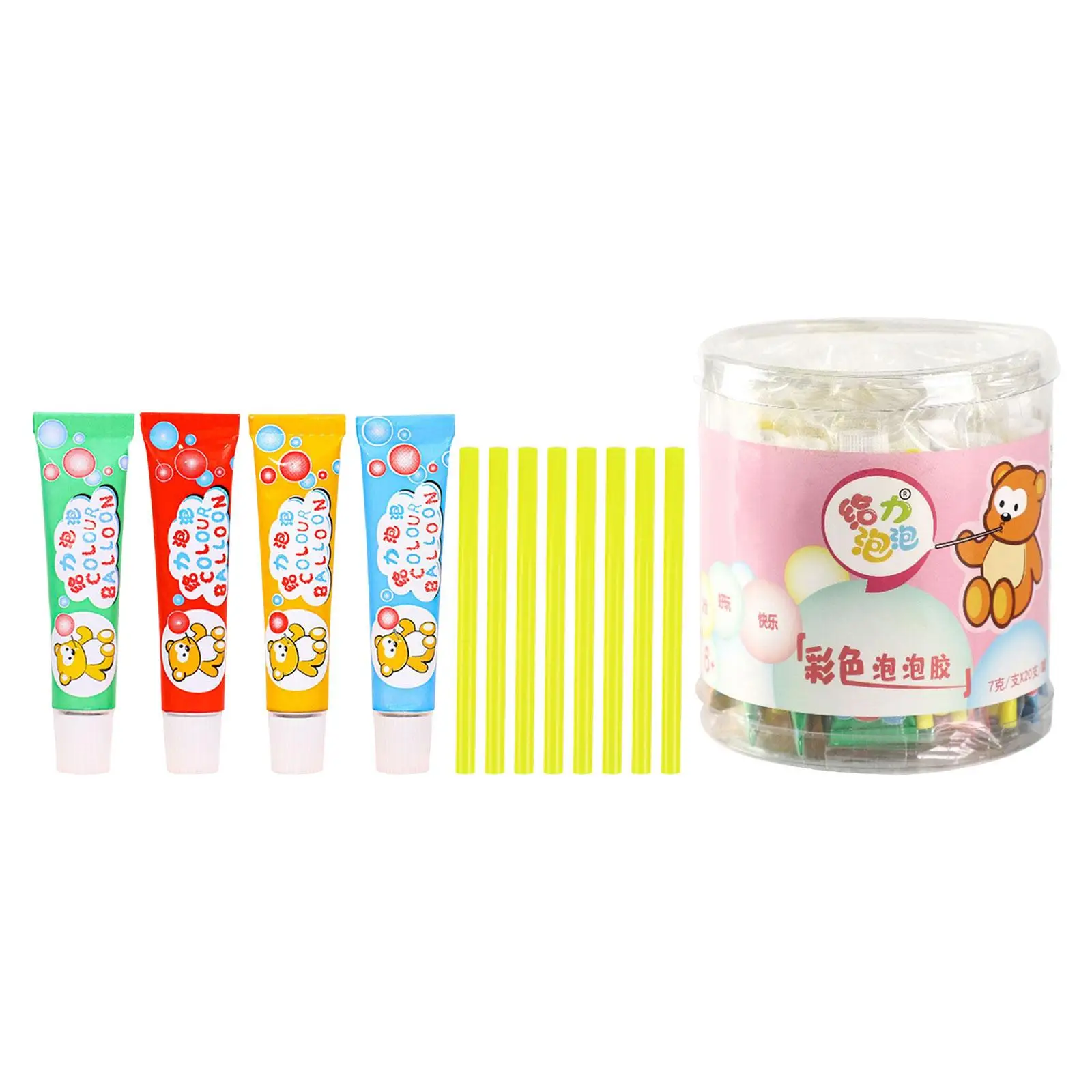 20Pcs Bubble Balloons Blowing Outdoor Toy with Straws Funny for Party Game 3
