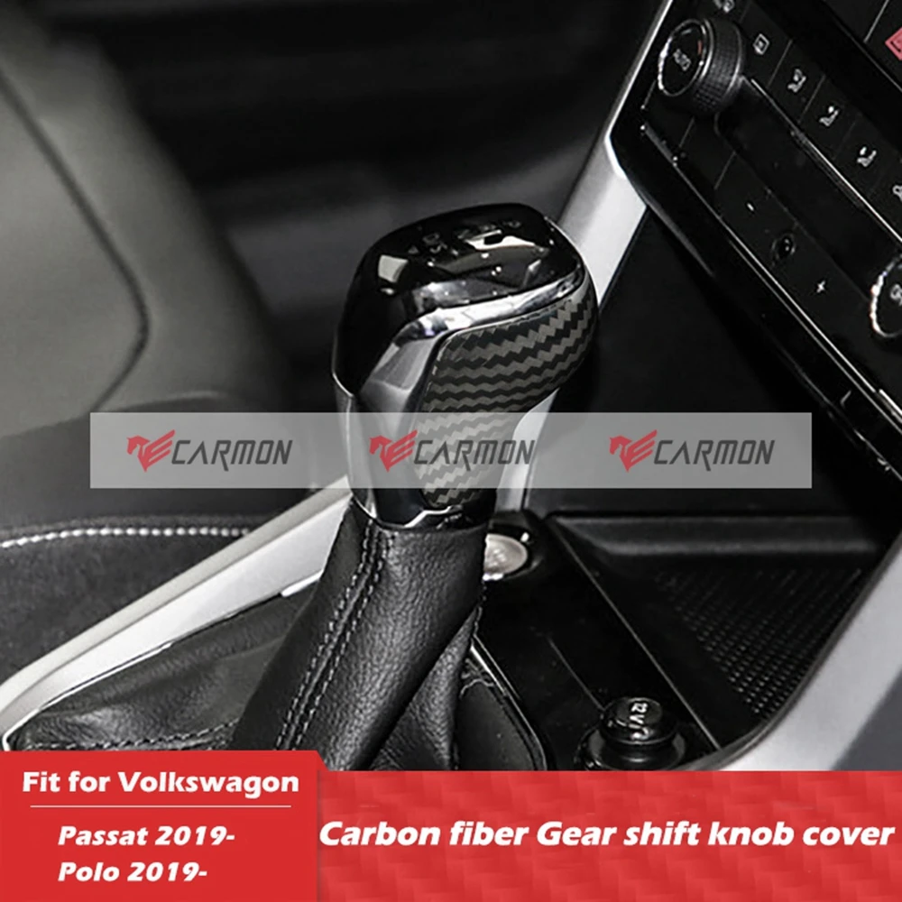 

Real Carbon Fiber Gear Shift Knob Cover For Volkswagen VW Passat Polo TACQUA TAYRON GTE Car Interior Accessories