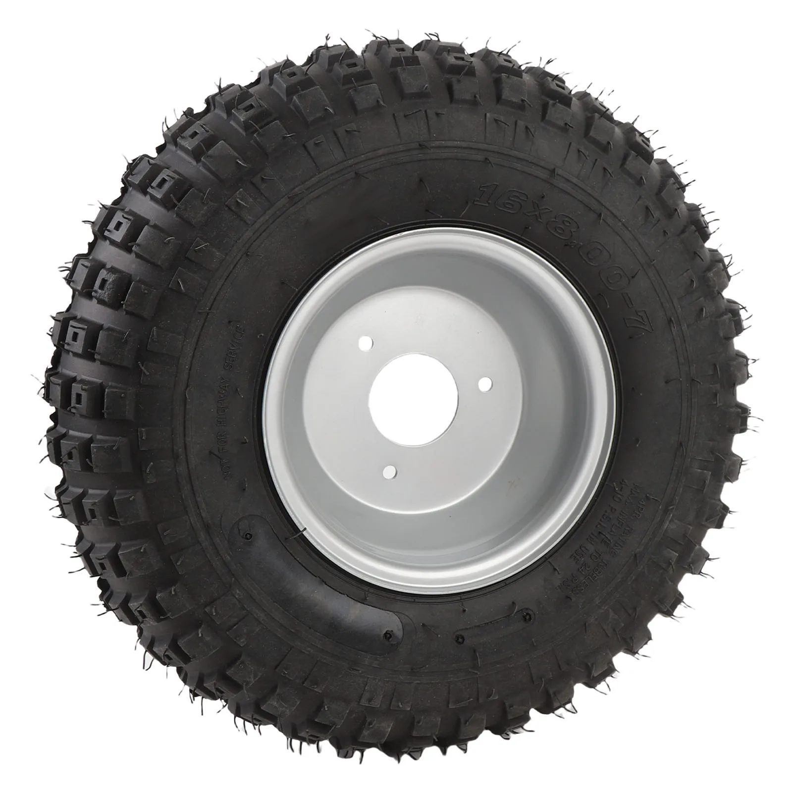 Acouto 16x8-7 Reifen mit Rim 16x8-7 Rad und 6PR-Punktionsschutz ATV UTV Go Kart Cart Tire Speziell Gestaltetes Profilmuster für Einen Hervorragenden Griff mit 3 Loch-Hub für Einfache