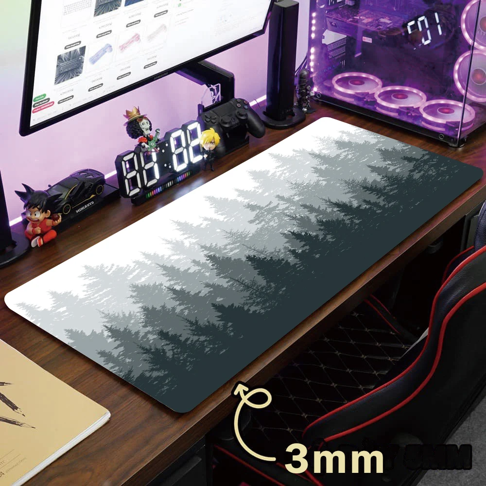 Forest Trees Xxl Mouse Pad Gamer Black Mousepad Computer Tables Desk Mat PC Office Carpet Laptop Keyboard Gaming Mats Mause Ped