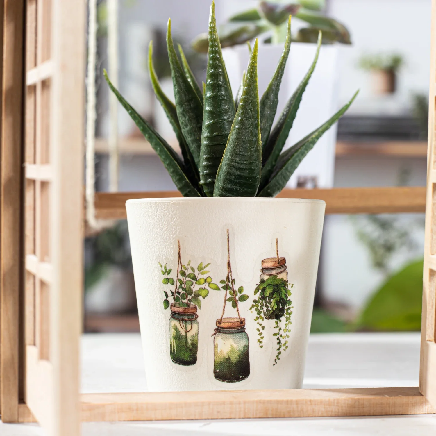 JIANWU 50mm*200cm Little Hanging Basket Series Vintage Plant Flower Landscaping PET Tape Creative DIY Journal Collage Stationery 3