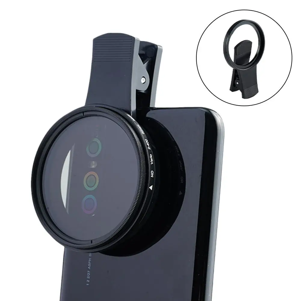 37mm 52mm Phone Lens Filter With Clip For Smartphone Universal ND2-400 Variable Filter For Mobile Phone Camera Lens iPhone