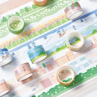 4Rolls Basic Washi Tape Set Landscape Masking Tape Journal Supplies Washitape Stickers Stationery Album Decorative Adhesive Tape 1
