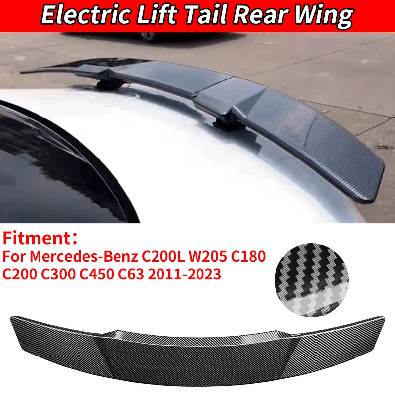 

For Mercedes-Benz C200L W205 C180 C200 C300 C450 2011-2023 Car Rear Spoiler Wing Trunk Tail Remote Control Modification