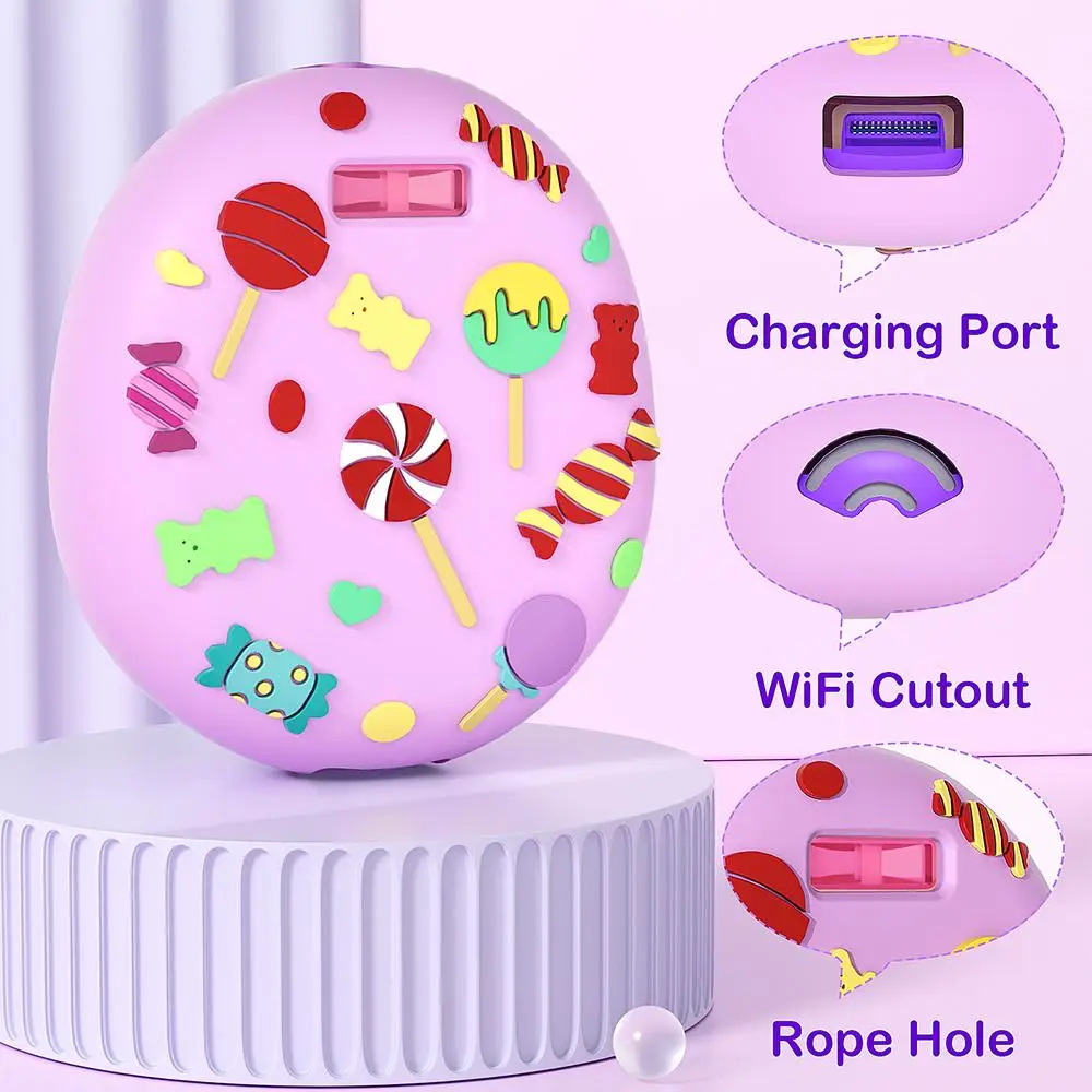 

Silicone Virtual Pet Machine Case for Tamagotchi Shockproof Anti-scratch Protective Skin Sleeve Shell with Finger Lanyard E6L3