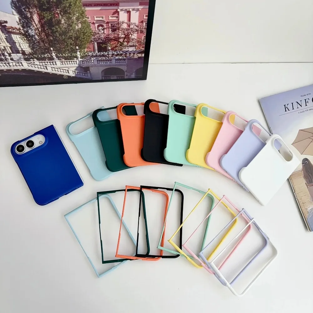 Sleek Matte Folding Phone Case - Slim, Soft Touch, Shockproof Back Cover in Solid Color