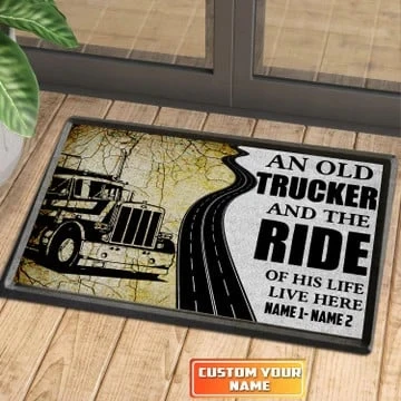

Trucker 3D All Over Printed Pattern Personalized Name Doormat 3D Printed Doormat