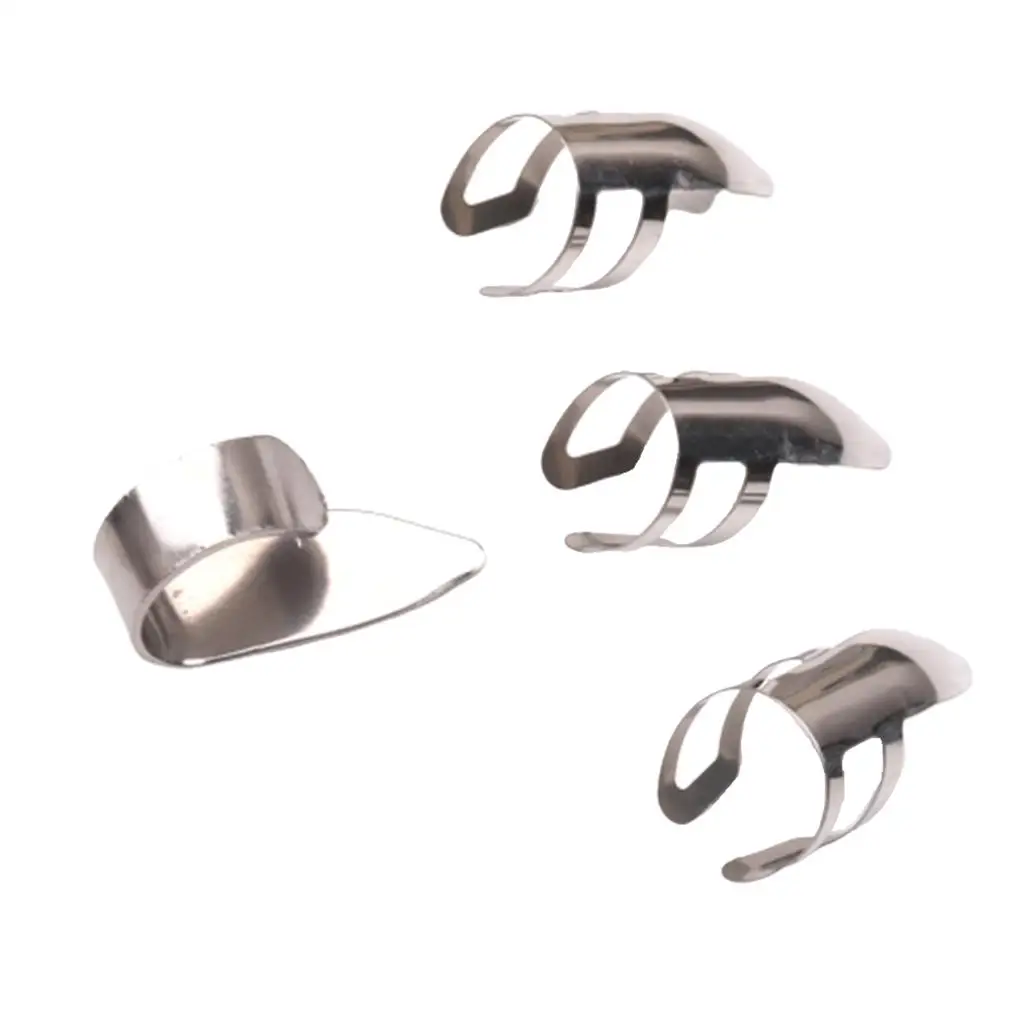Steel Finger Picks & Thumb Pick Set for Guitar Ukulele String Instrumental